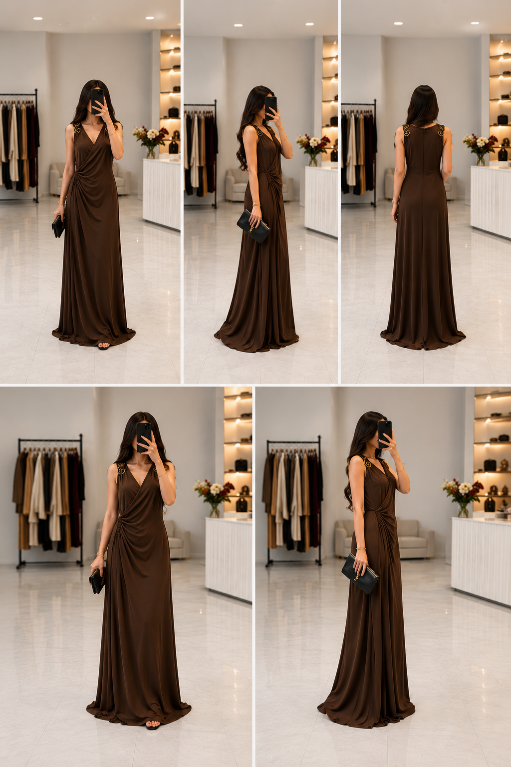 Golden Drape Dress