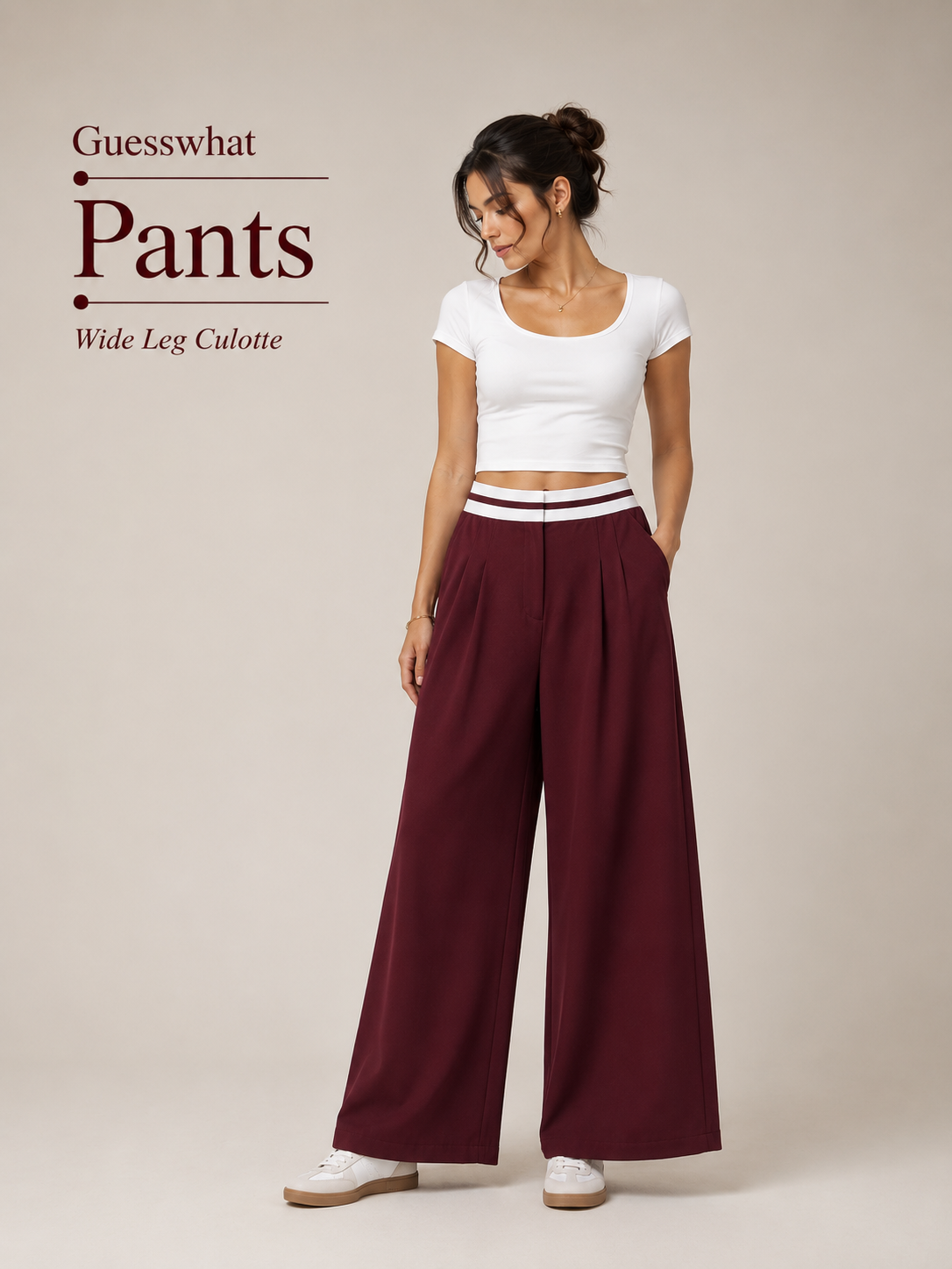 Wide Leg Culotte Pants