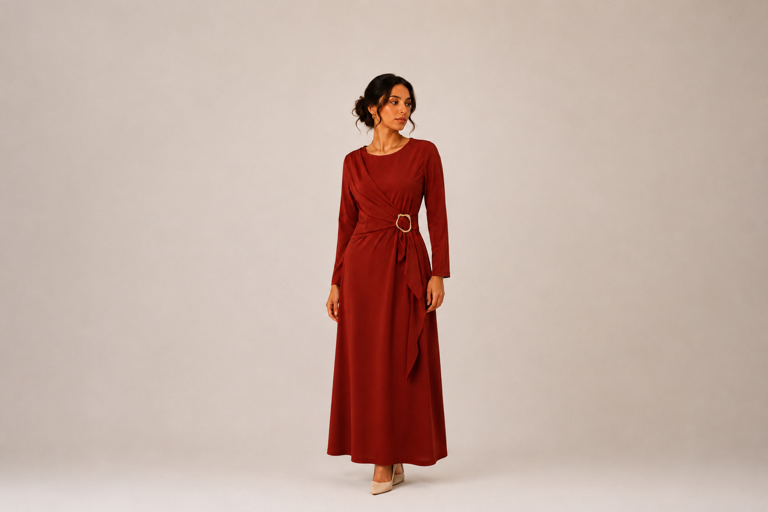 Golden Drape Dress