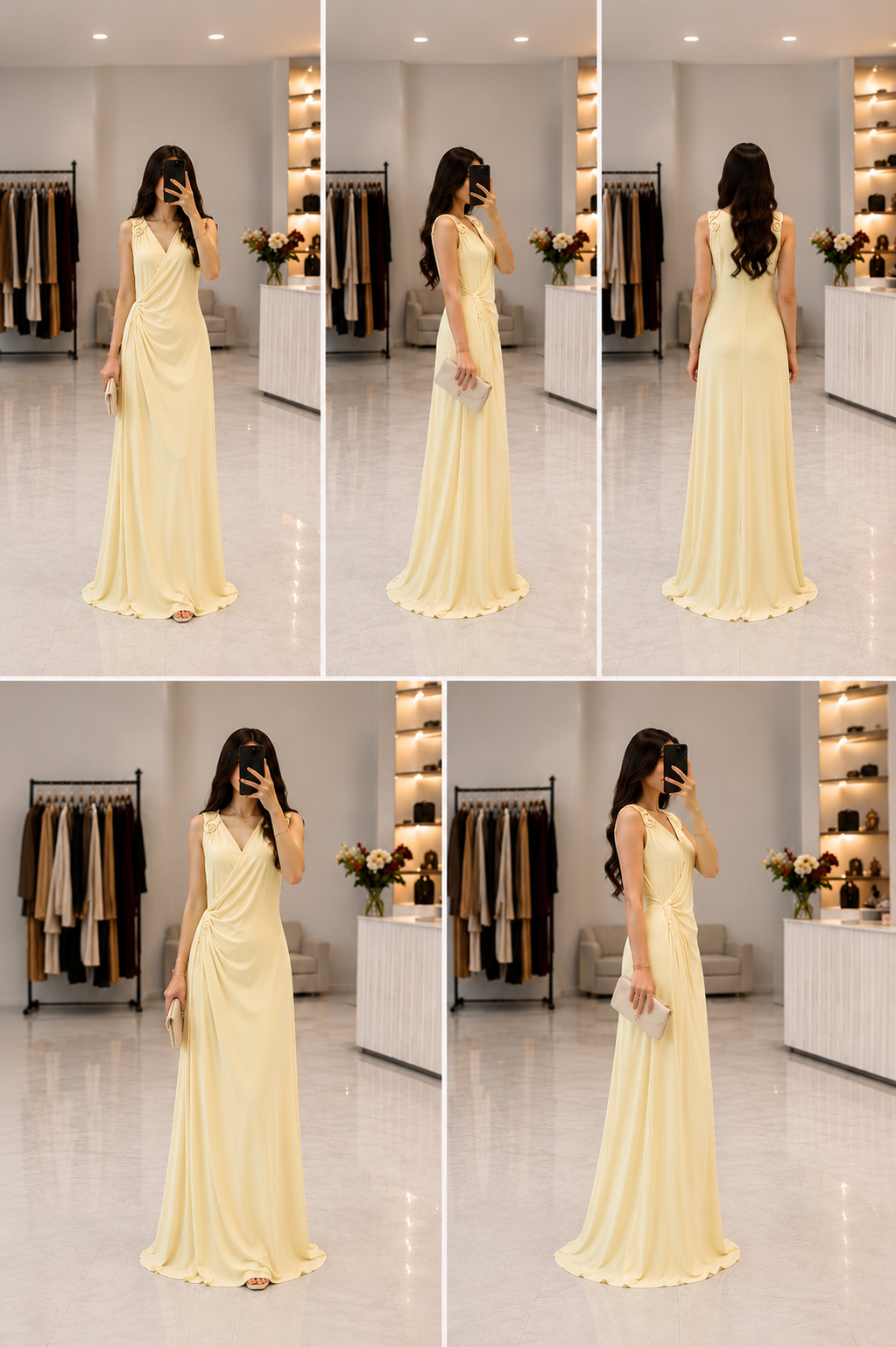 Golden Drape Dress
