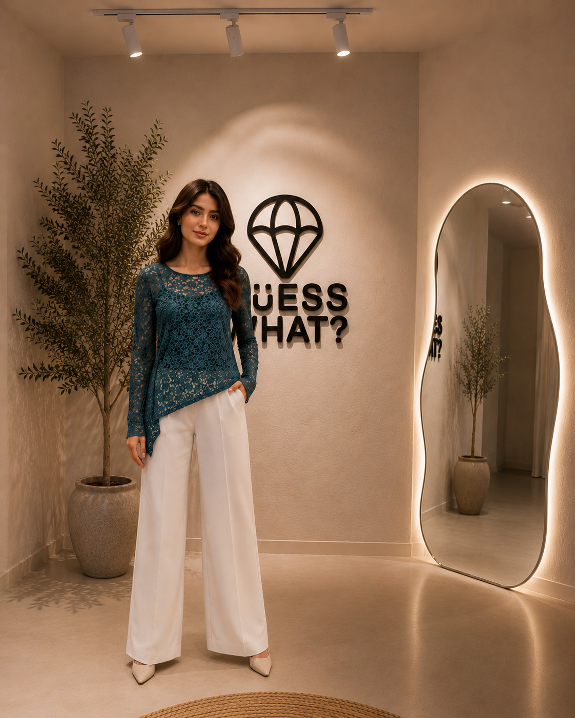 Lace Asymmetry Blouse