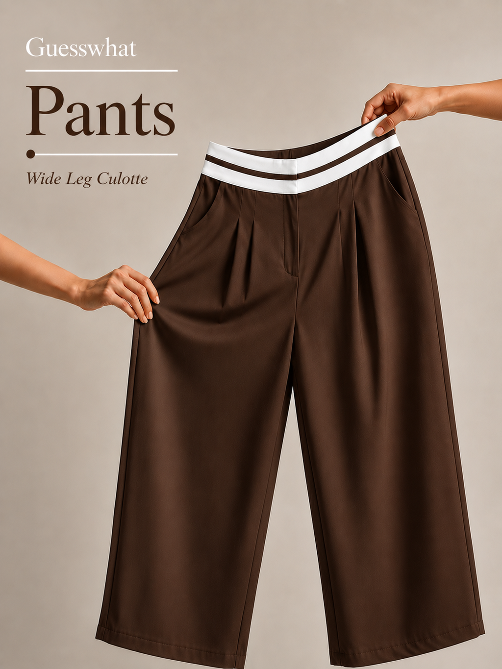 Wide Leg Culotte Pants