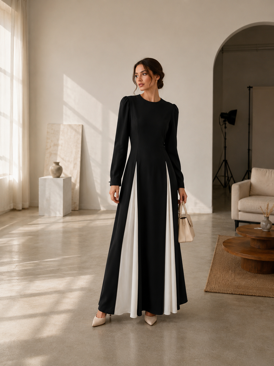 Noir Contrast Dress