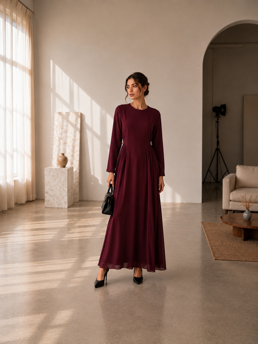 Burgundy Grace Dress