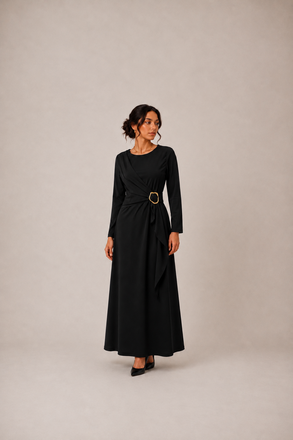 Golden Drape Dress