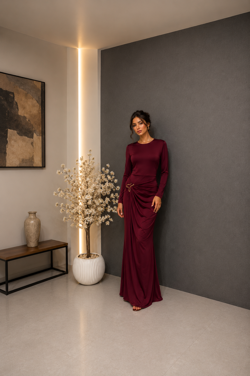 Selene Drape Maxi Dress