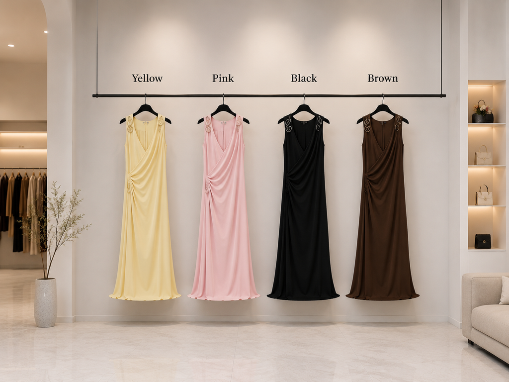 Golden Drape Dress