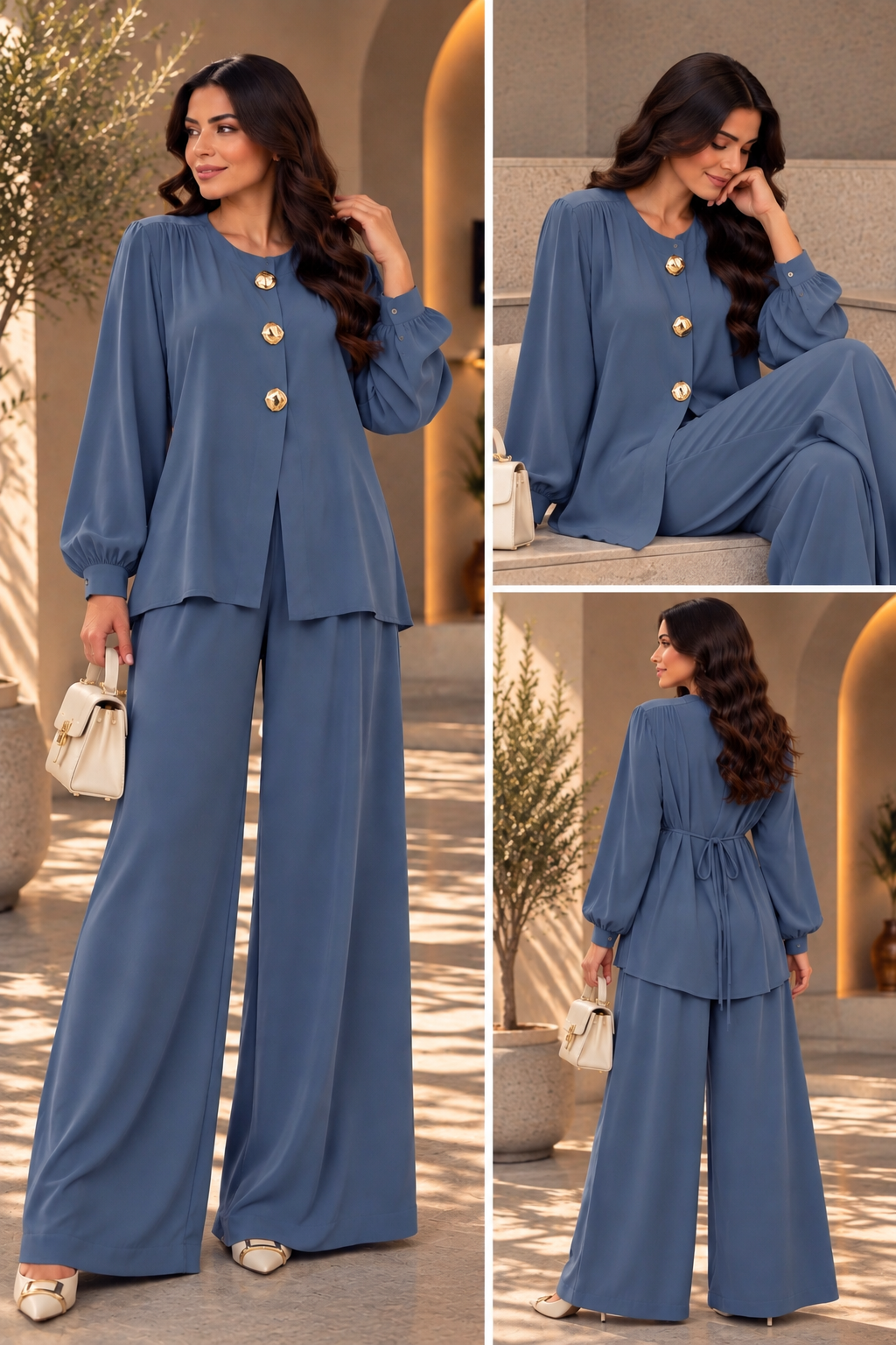 Golden Button Elegant Set
