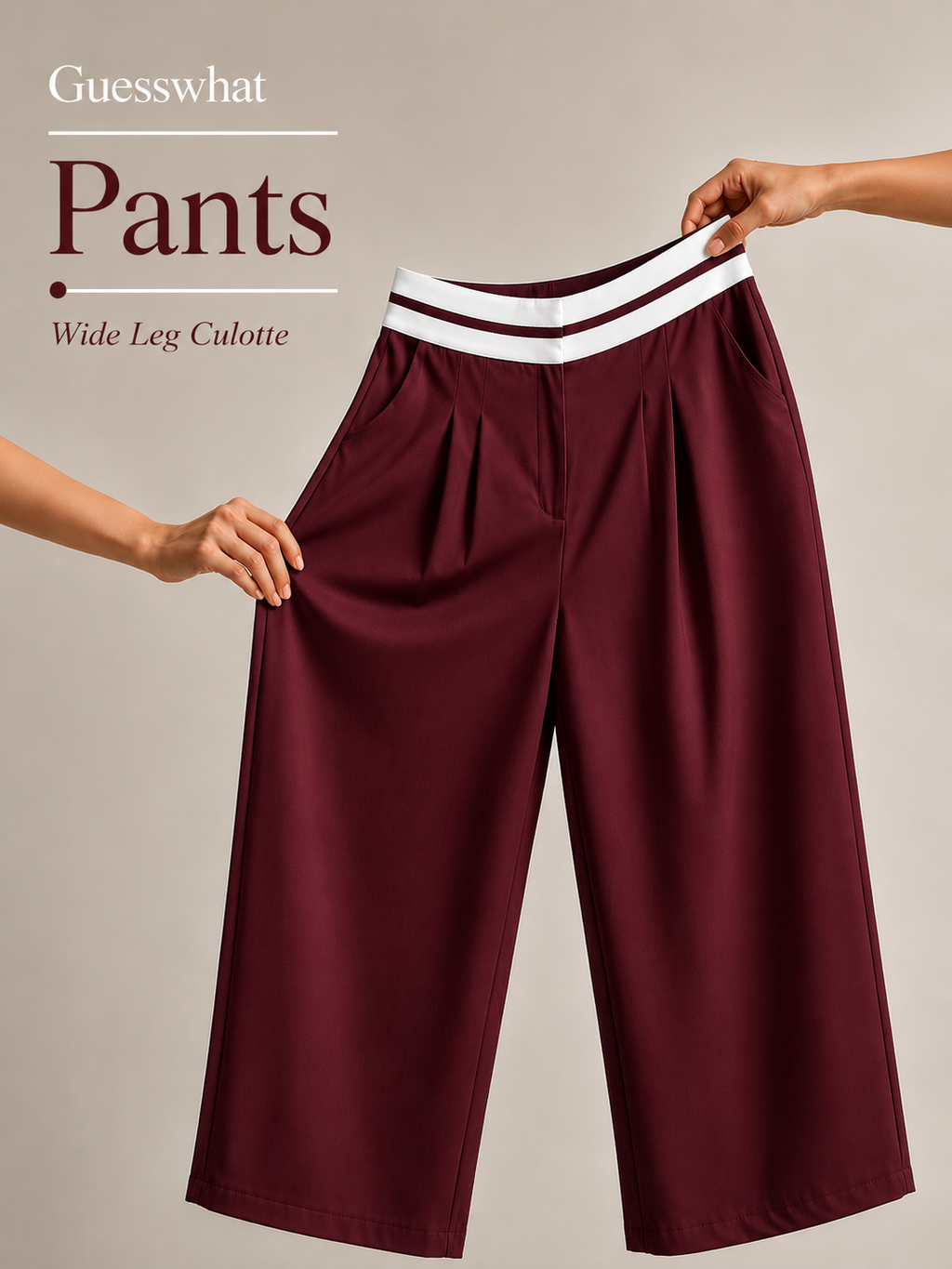 Wide Leg Culotte Pants