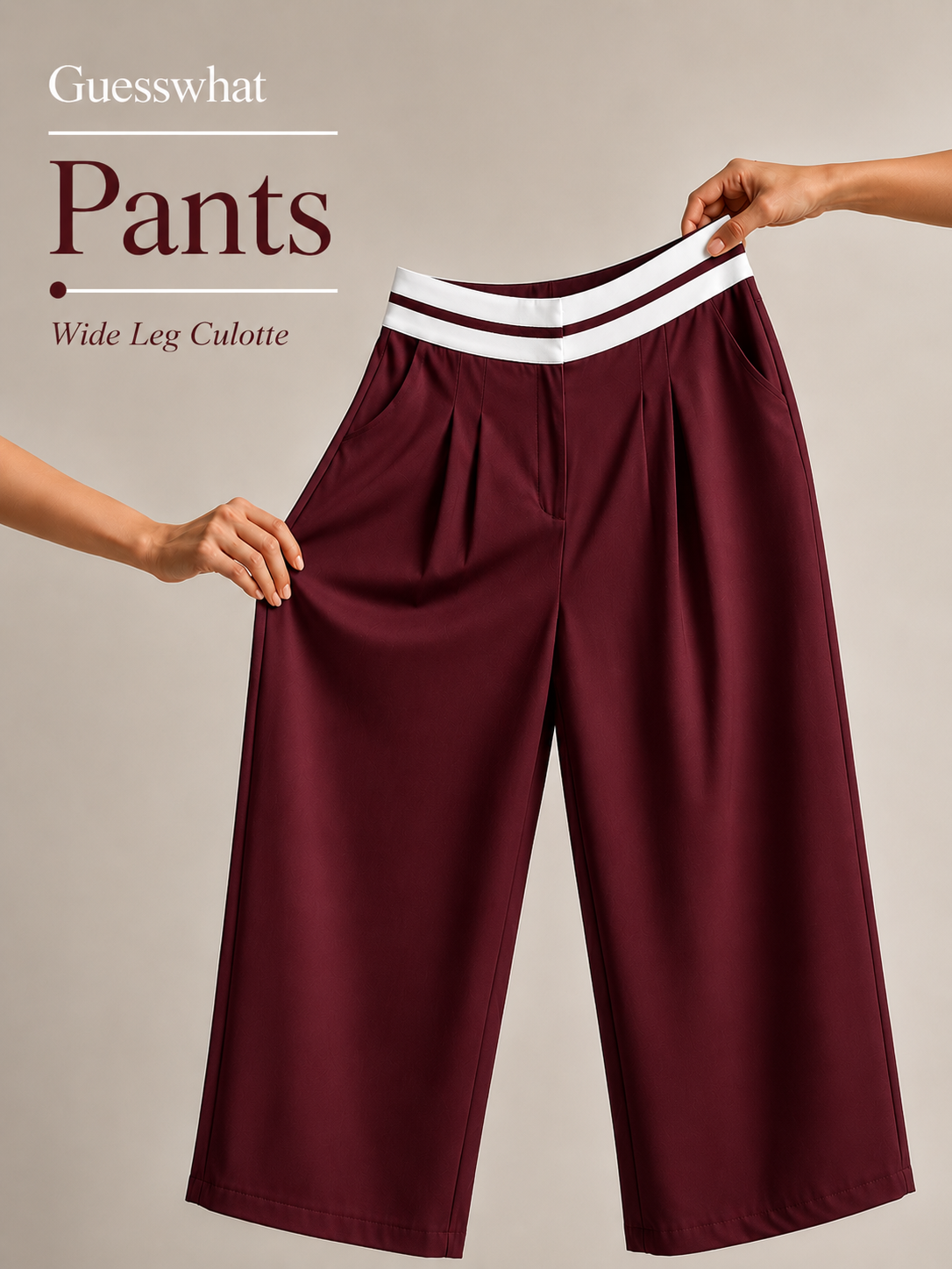 Wide Leg Culotte Pants