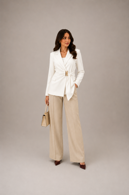 Elegant Buckle Blazer