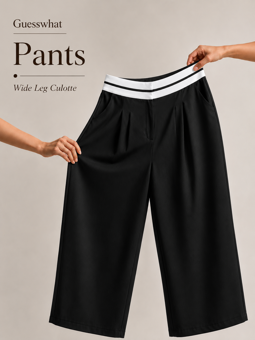 Wide Leg Culotte Pants
