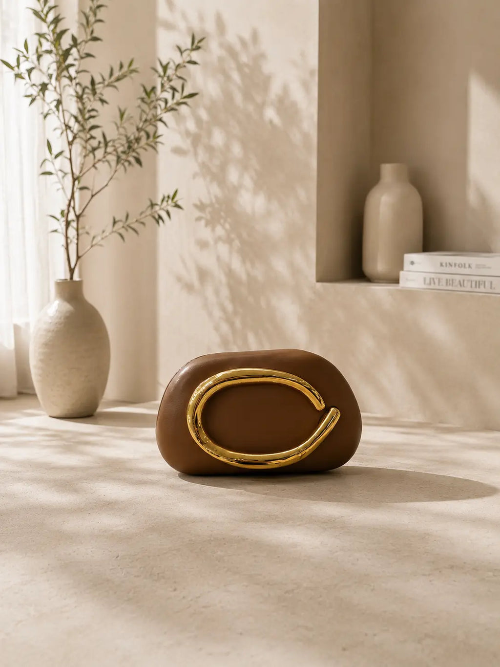 Celia Gold Clutch Bag