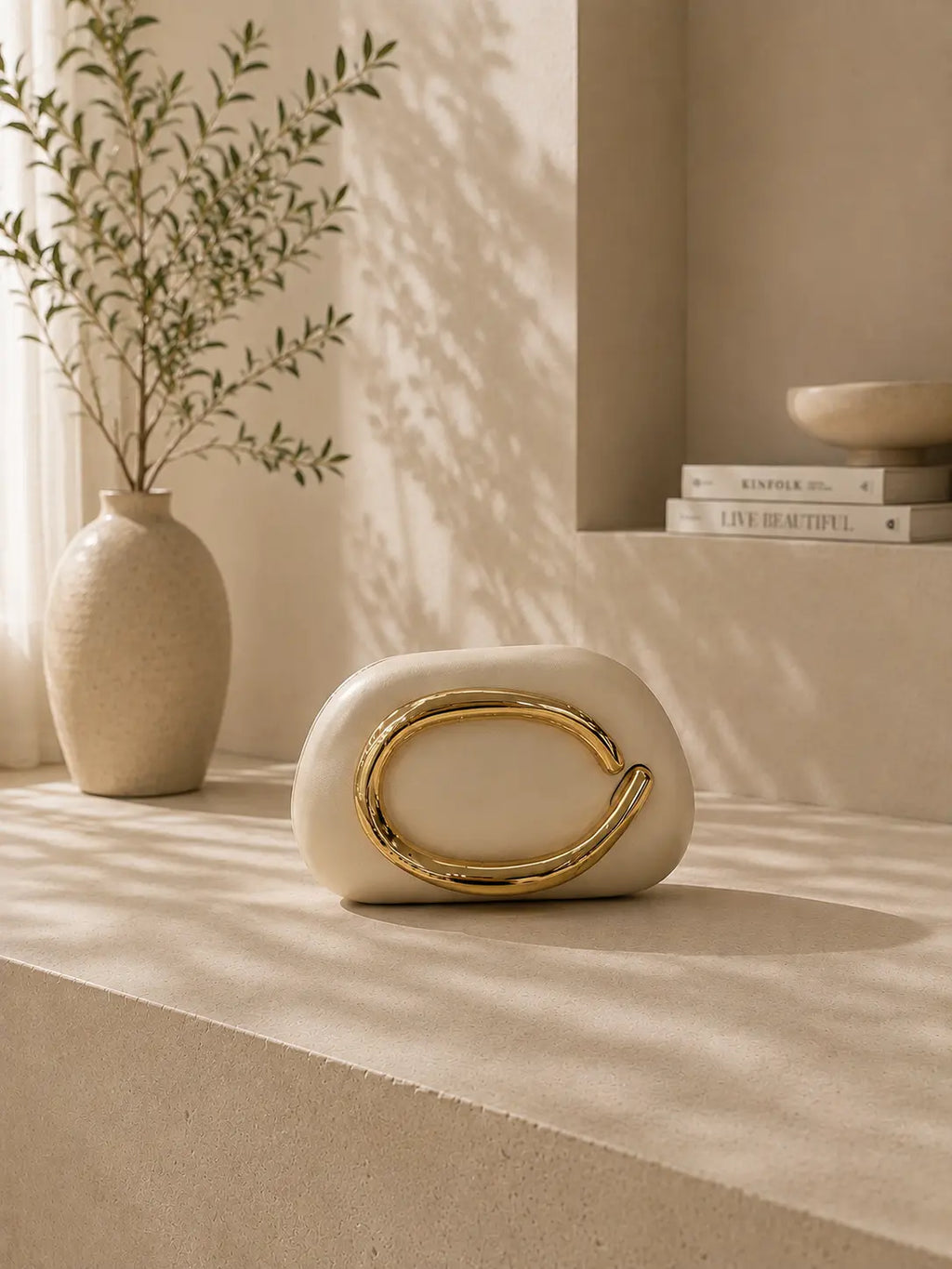 Celia Gold Clutch Bag