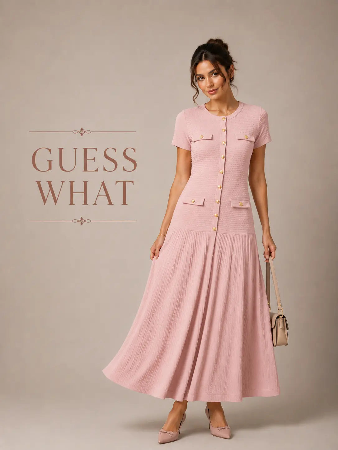 Classic Buttoned Midi Dress