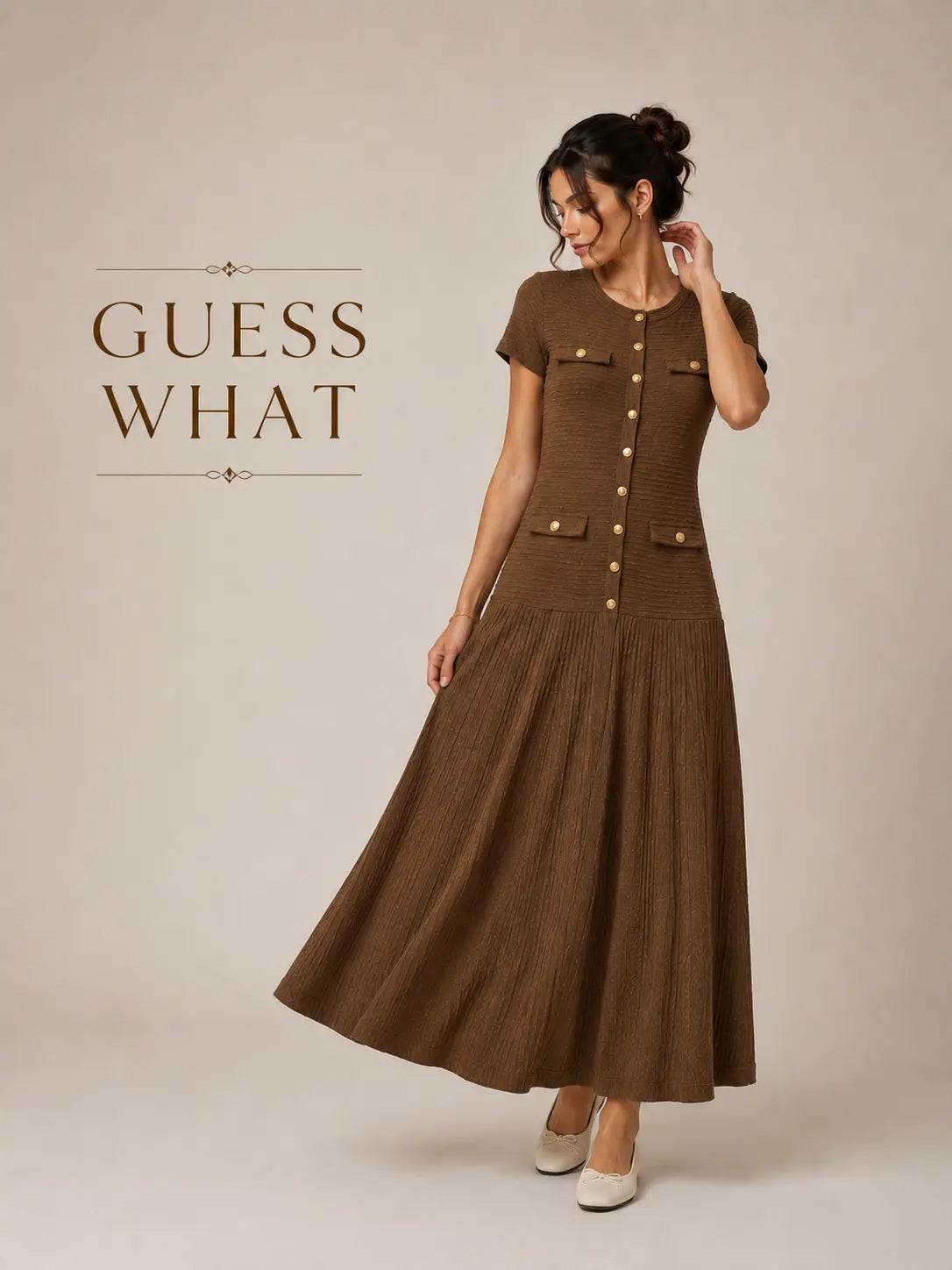 Classic Buttoned Midi Dress