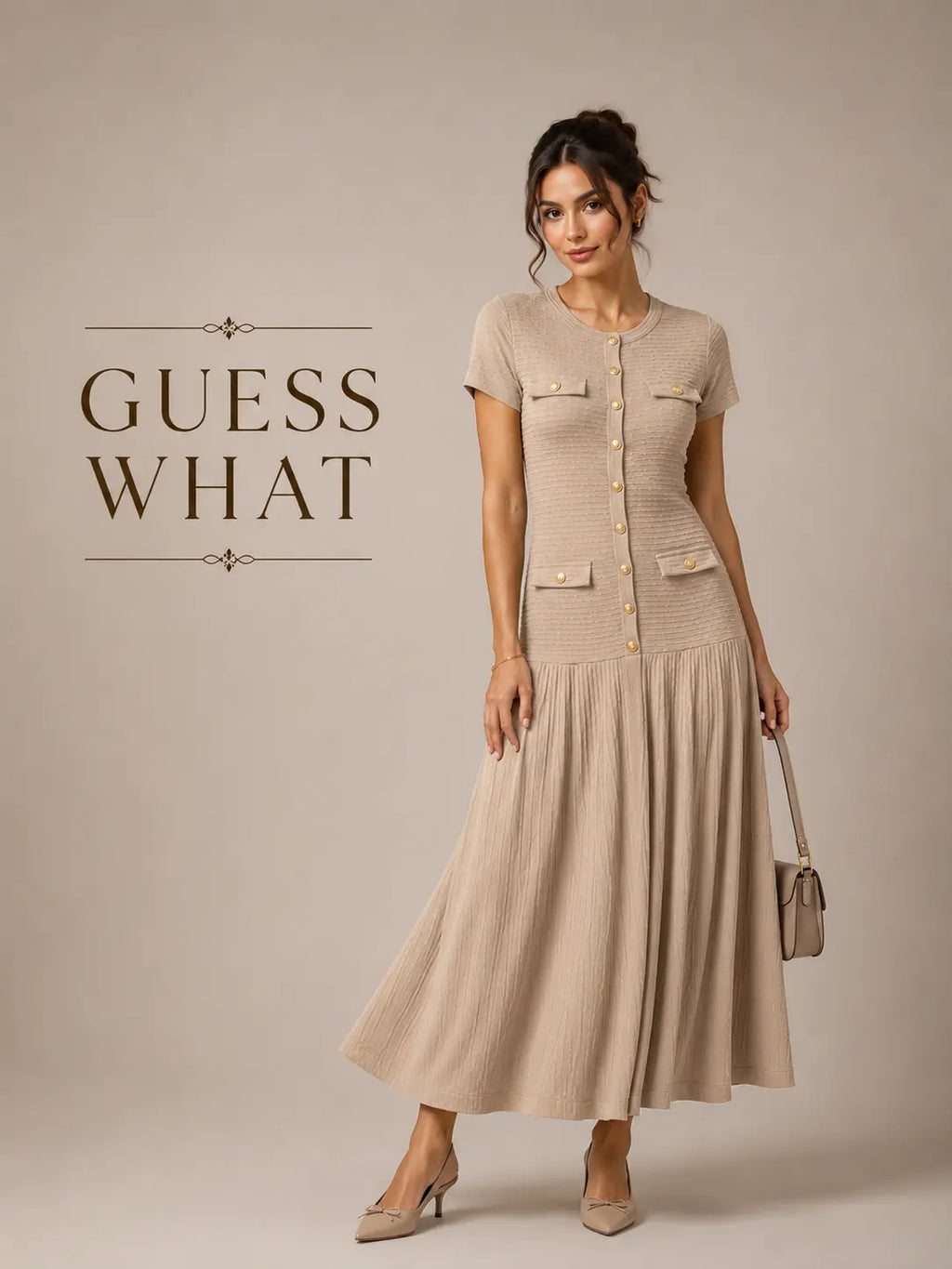 Classic Buttoned Midi Dress