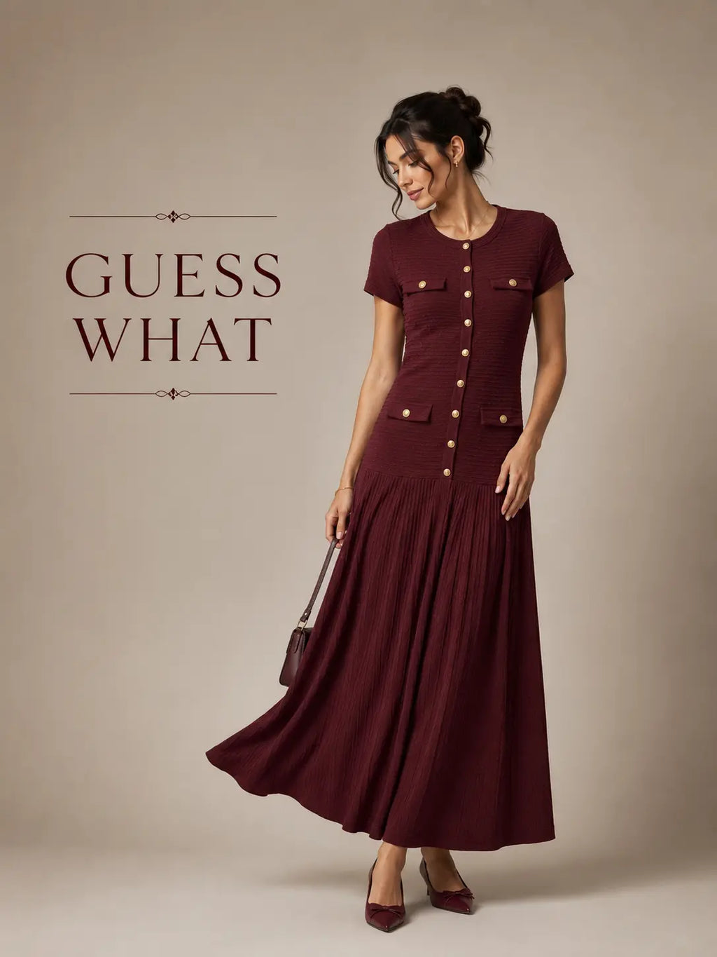 Classic Buttoned Midi Dress