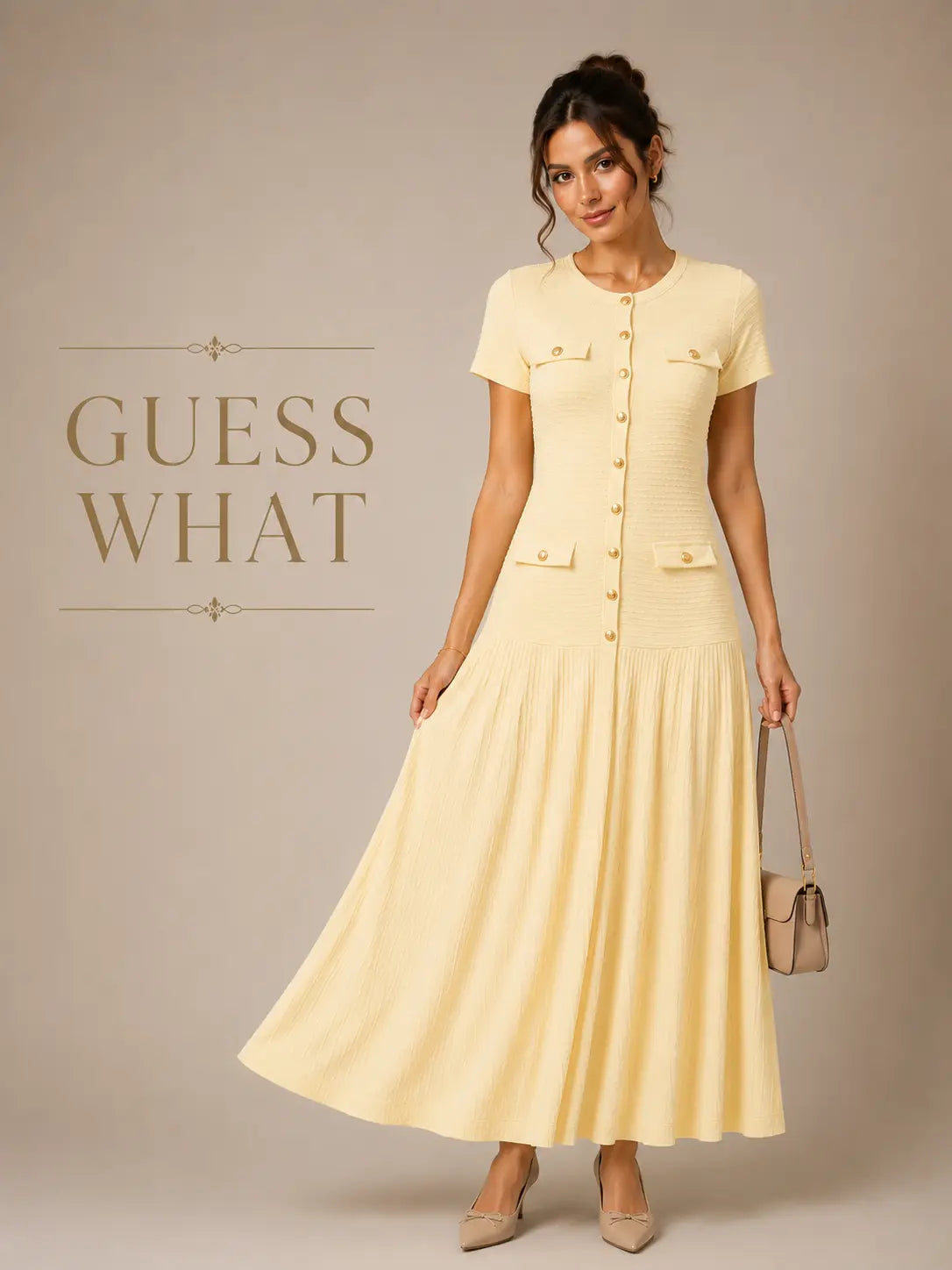 Classic Buttoned Midi Dress